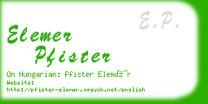 elemer pfister business card